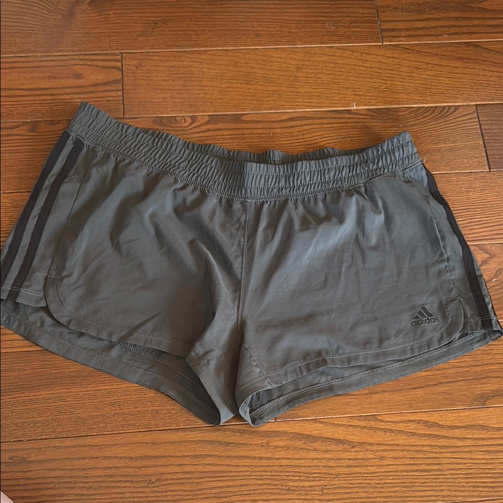 Adidas Gray Athletic Shorts with Elastic Waistband
